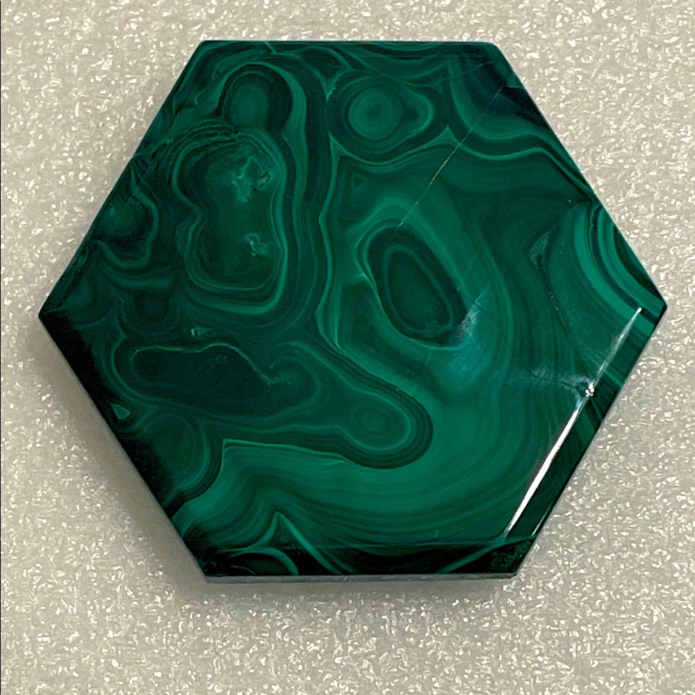 Hexagonal Malachite Riser / Coaster